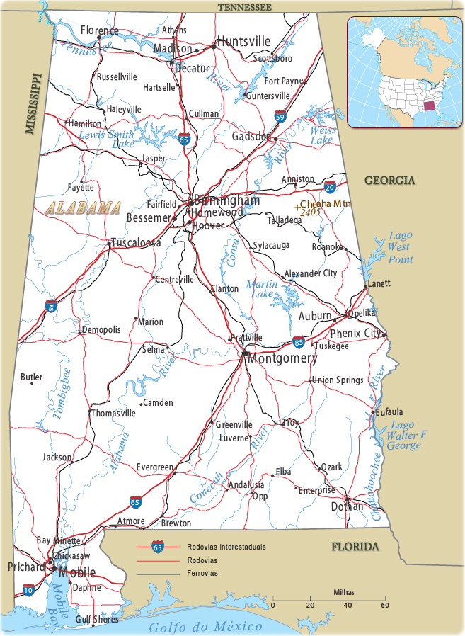 Alabama mapa