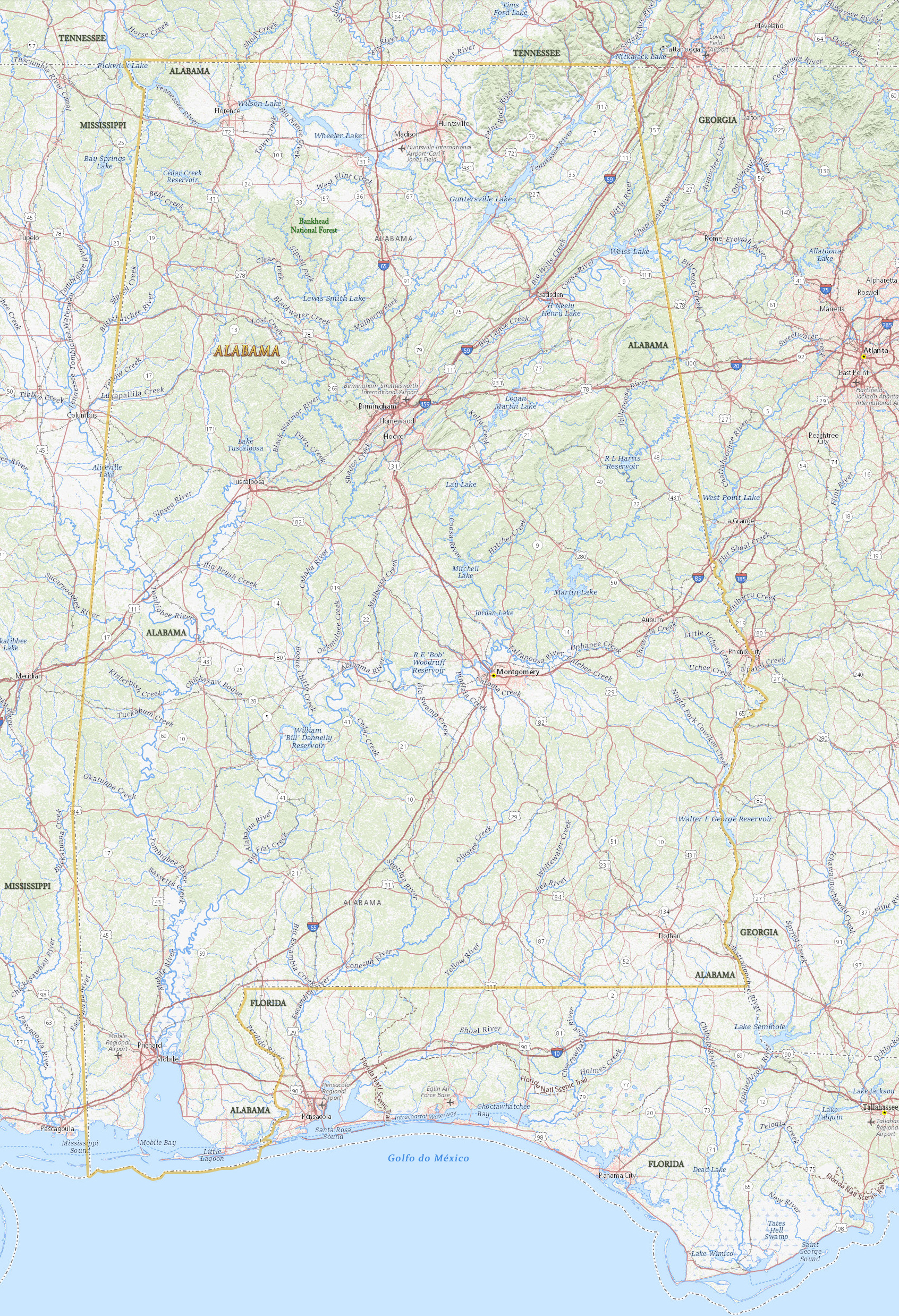 Mapa Alabama