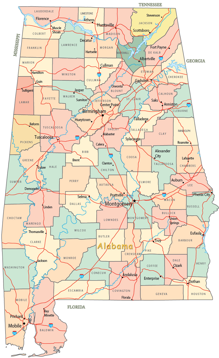 Mapa Alabama