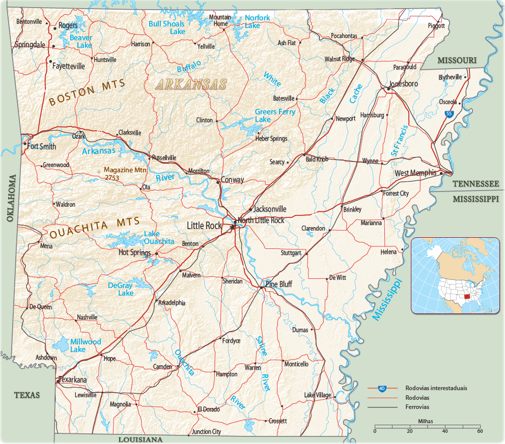 Arkansas mapa
