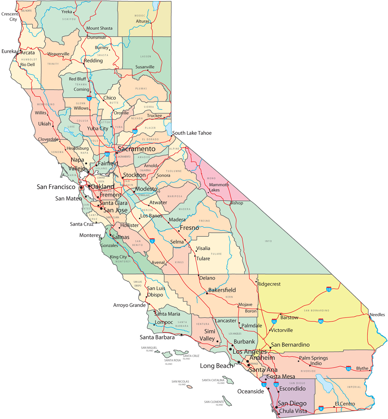 Mapa California Estados Unidos