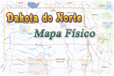 Mapa Dakota Norte fisico