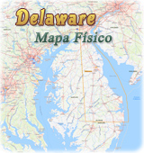 Mapa Delaware fisico