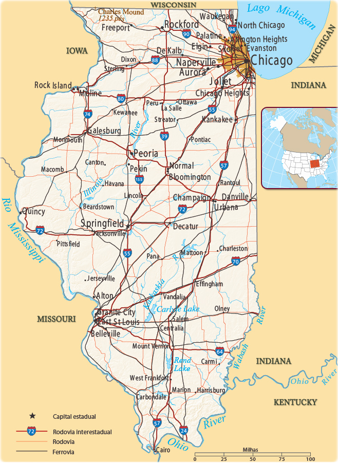 Mapa Illinois