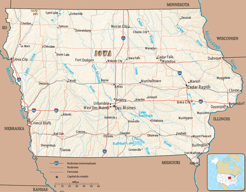Iowa mapa