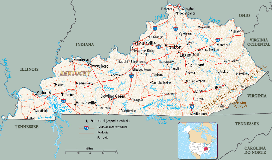 Mapa Kentucky