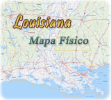 Louisiana mapa fisico