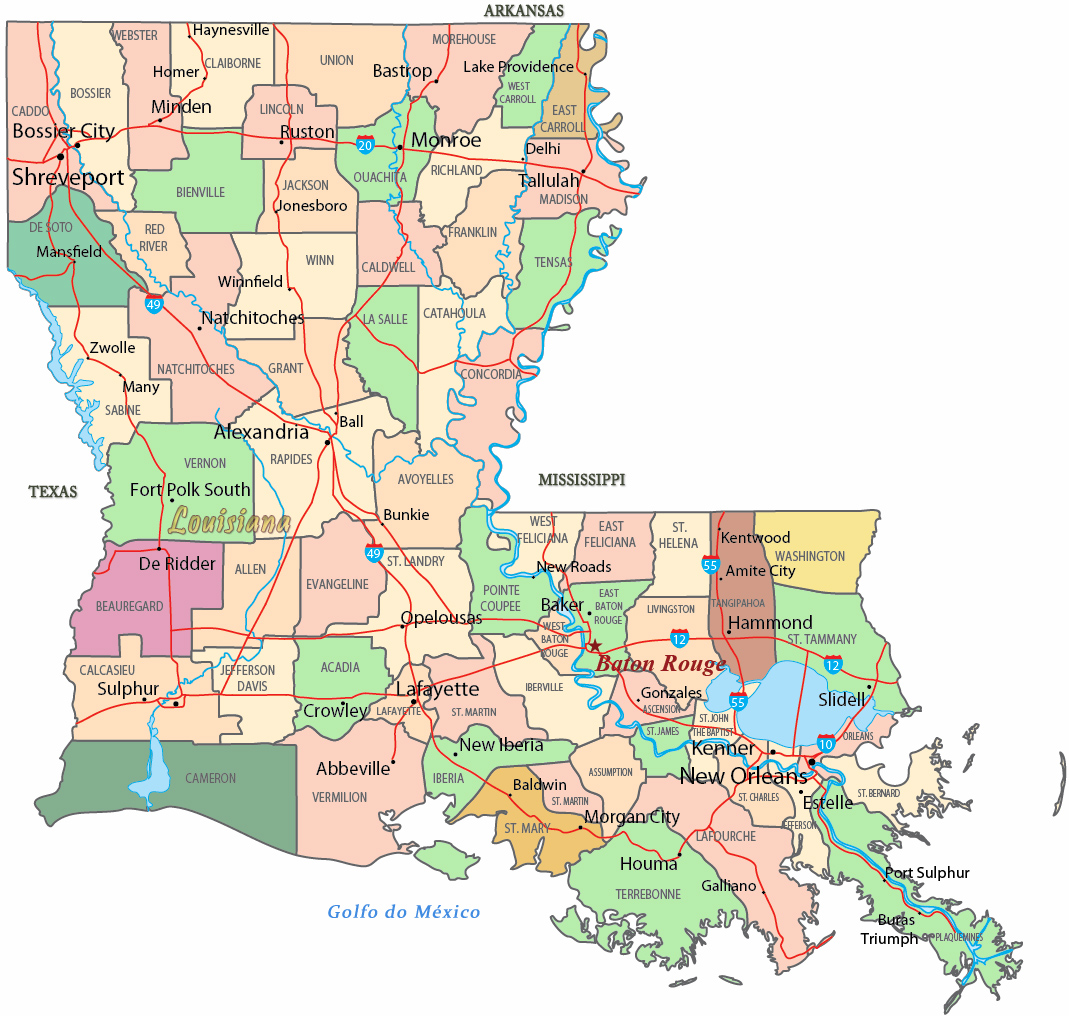 Mapa Louisiana