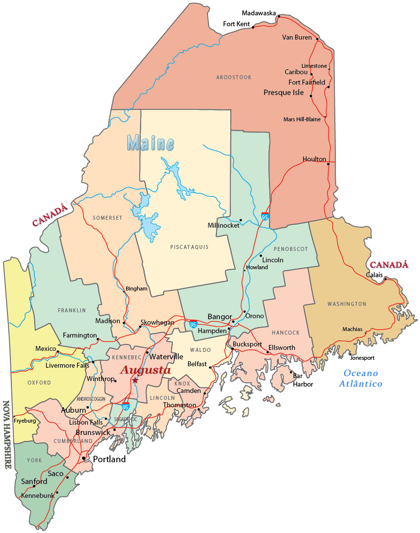 Mapa Maine