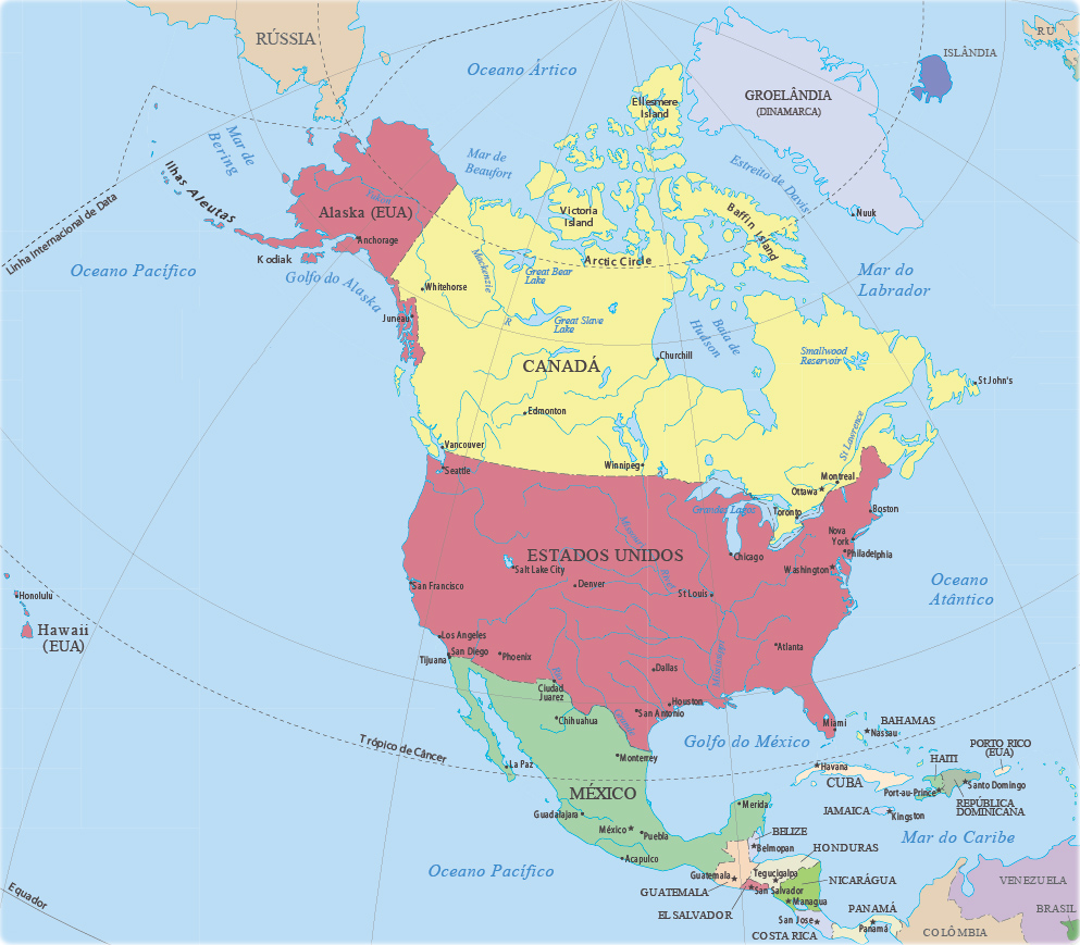 Mapa America do Norte
