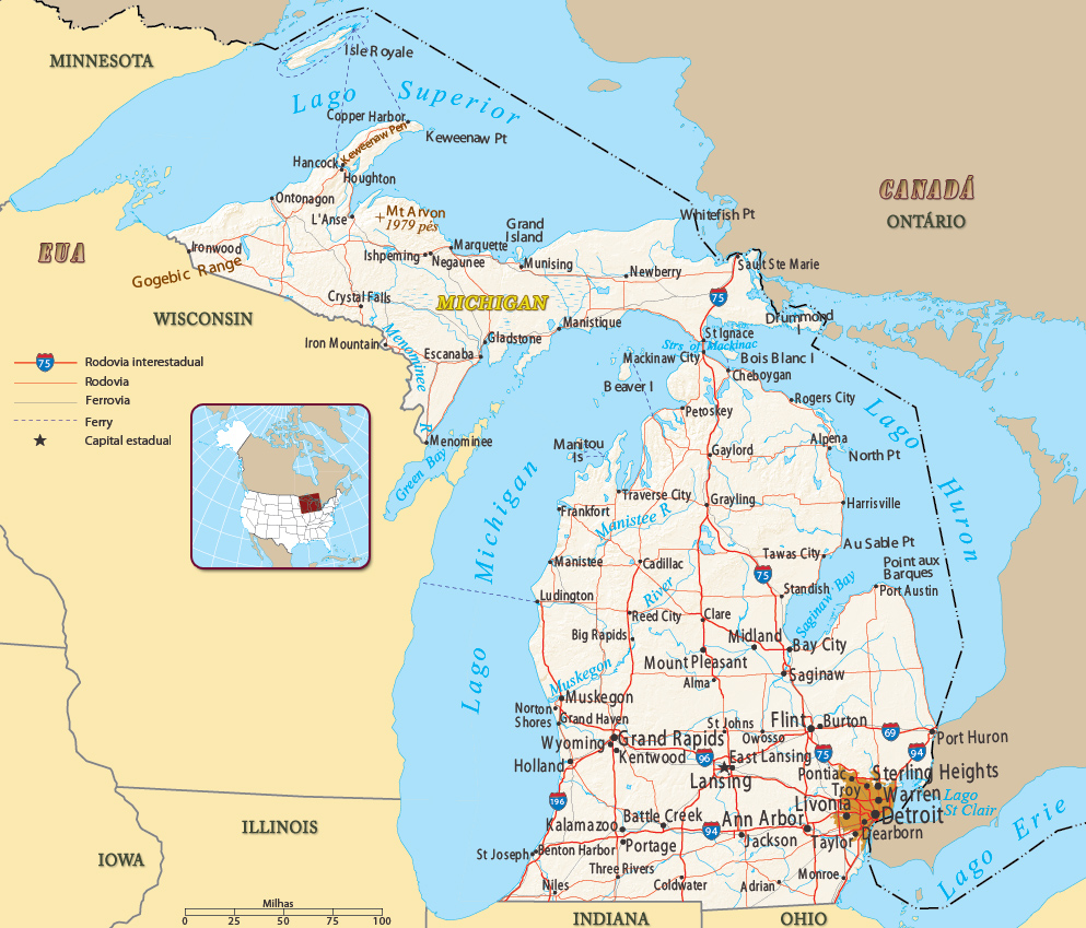 Michigan mapa
