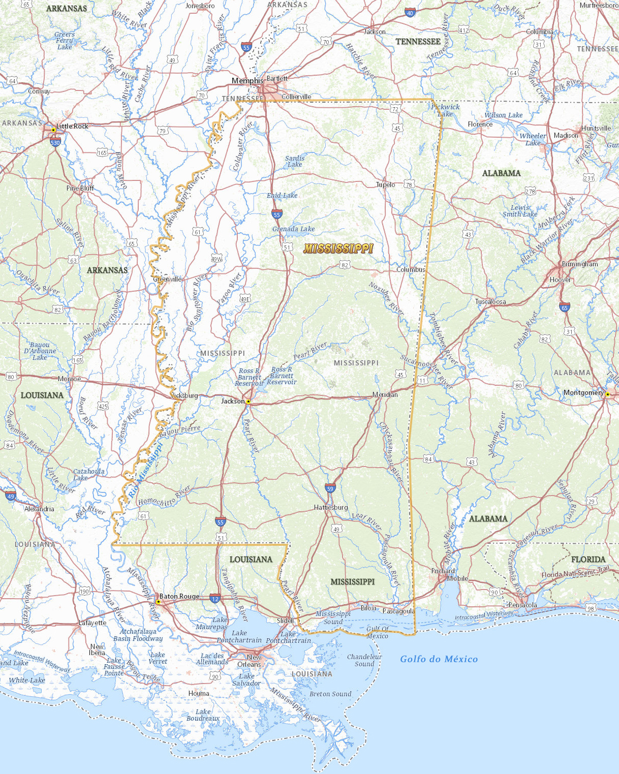 Mapa Mississipi
