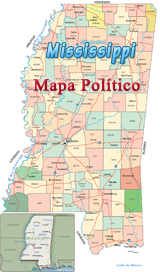 Mississipi mapa politico
