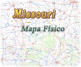 Mapa fisico Missouri