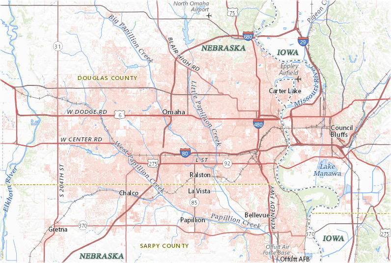 Mapa Omaha