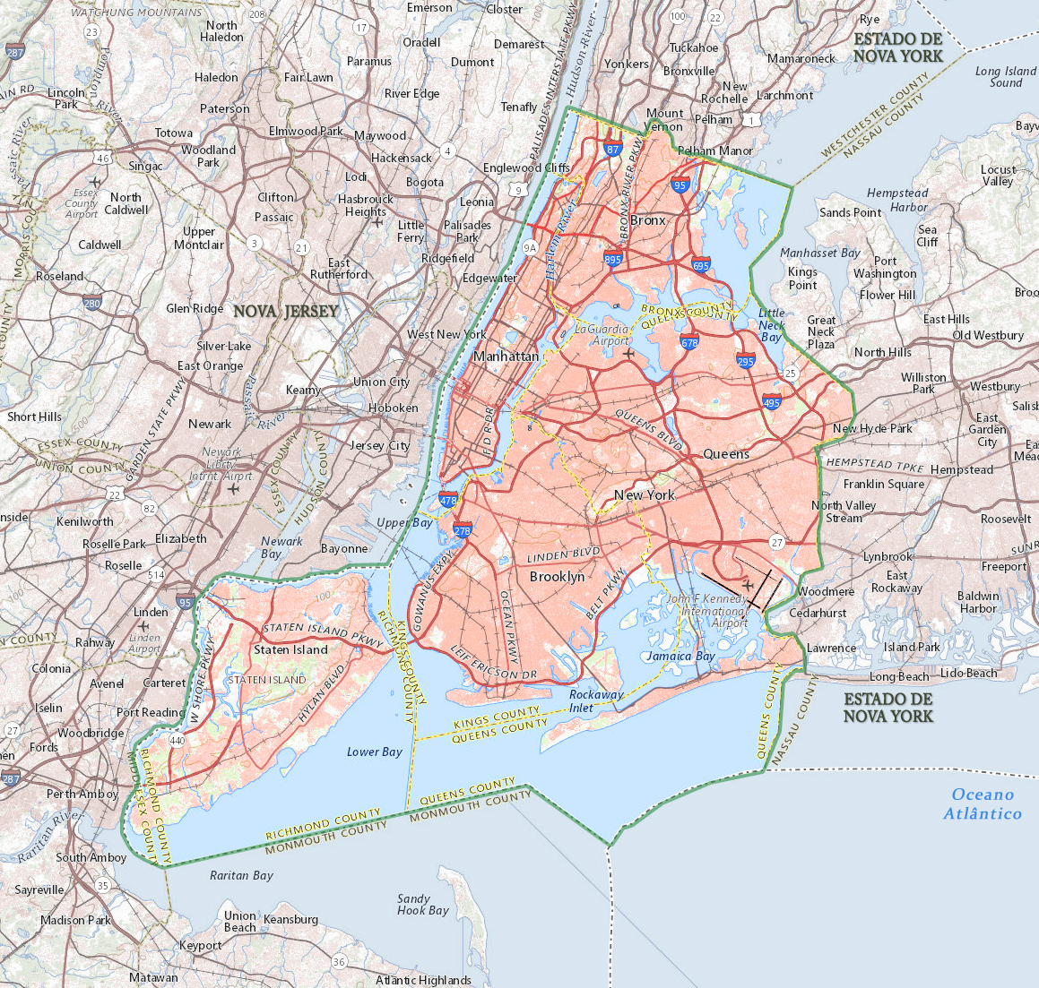 Cidade Nova York mapa
