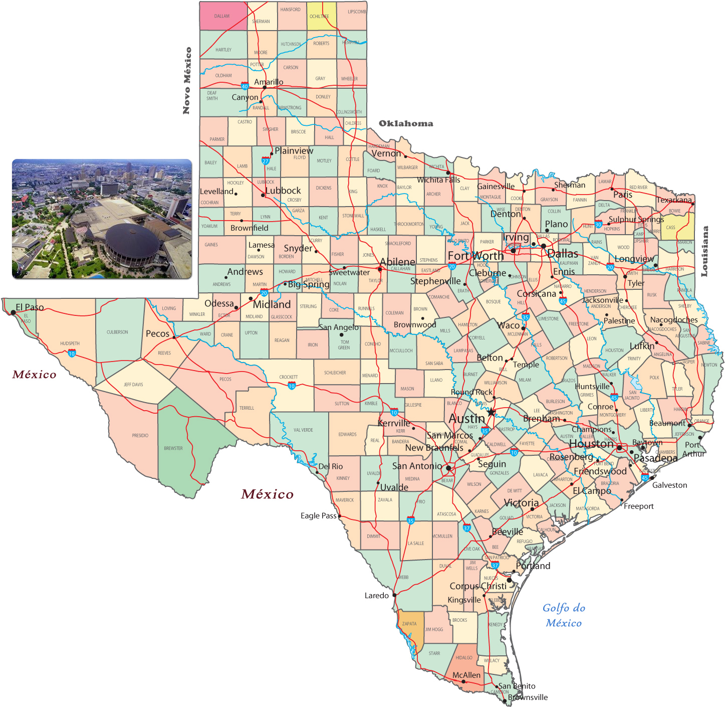 Mapa Texas