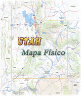 Mapa fisico Utah