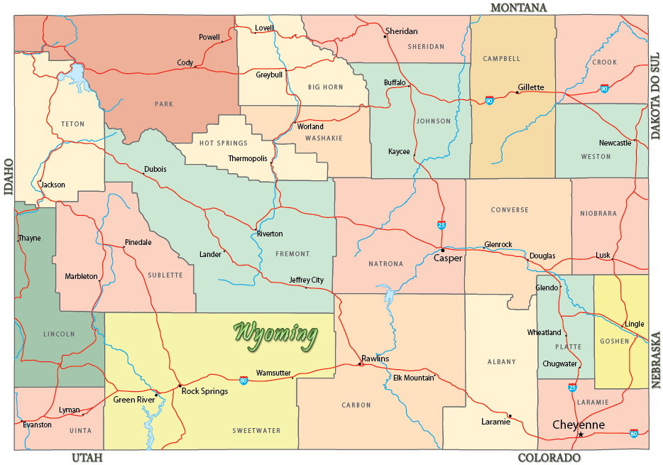 Mapa Wyoming